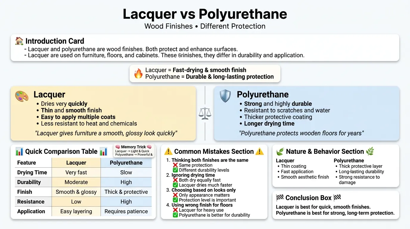 difference between lacquer and polyurethane