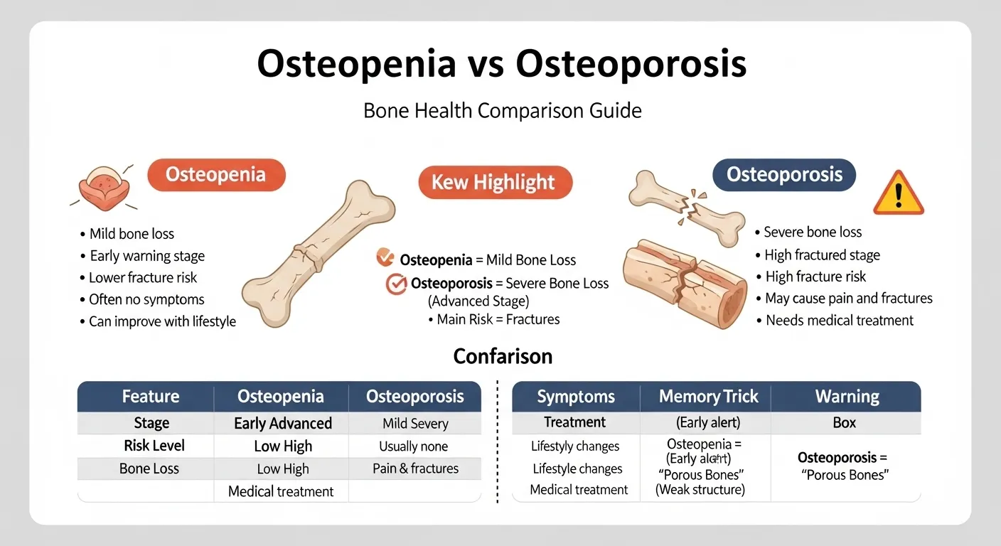 difference between osteoporosis and osteopenia