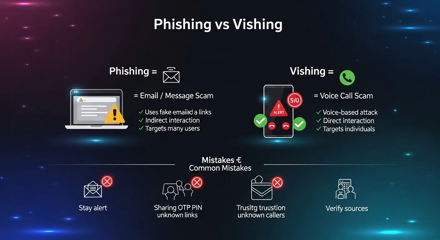 difference between phishing and vishing