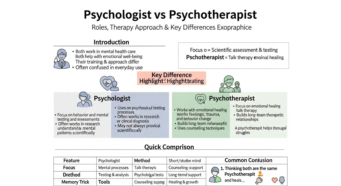 difference between psychologist and psychotherapist