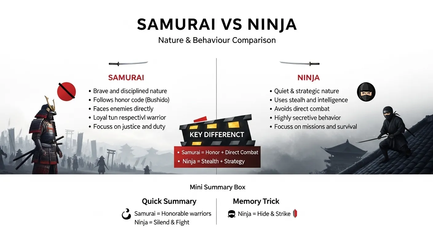 difference between samurai and ninja