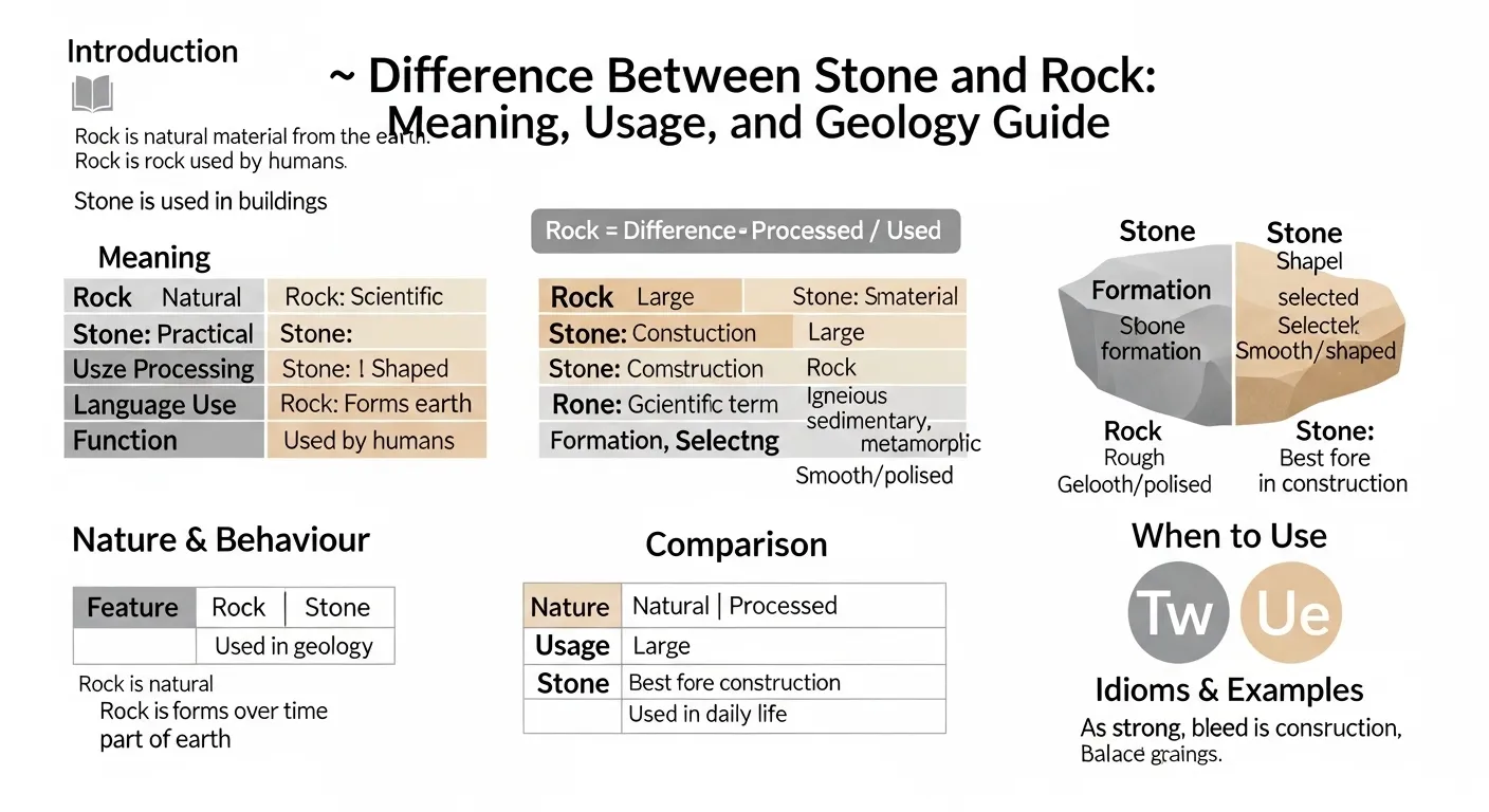 difference between stone and rock