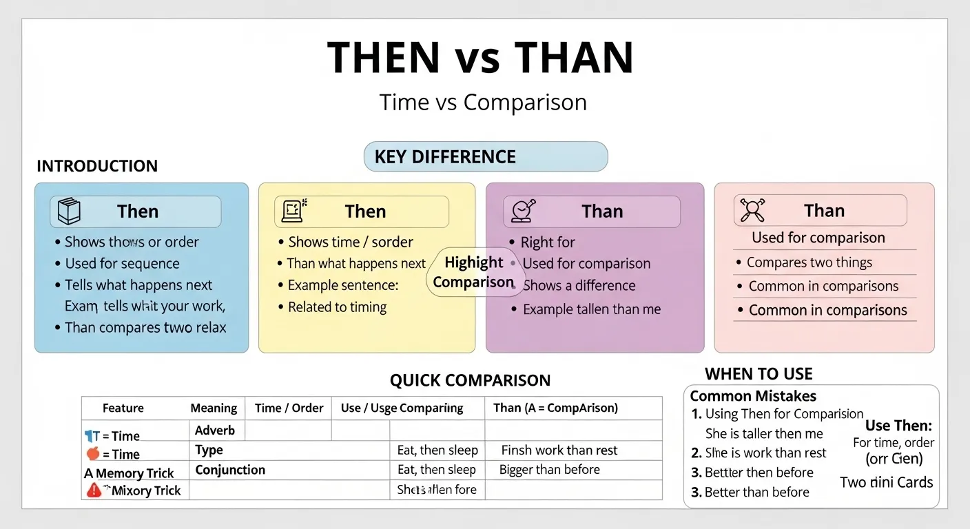 difference between then and than with examples