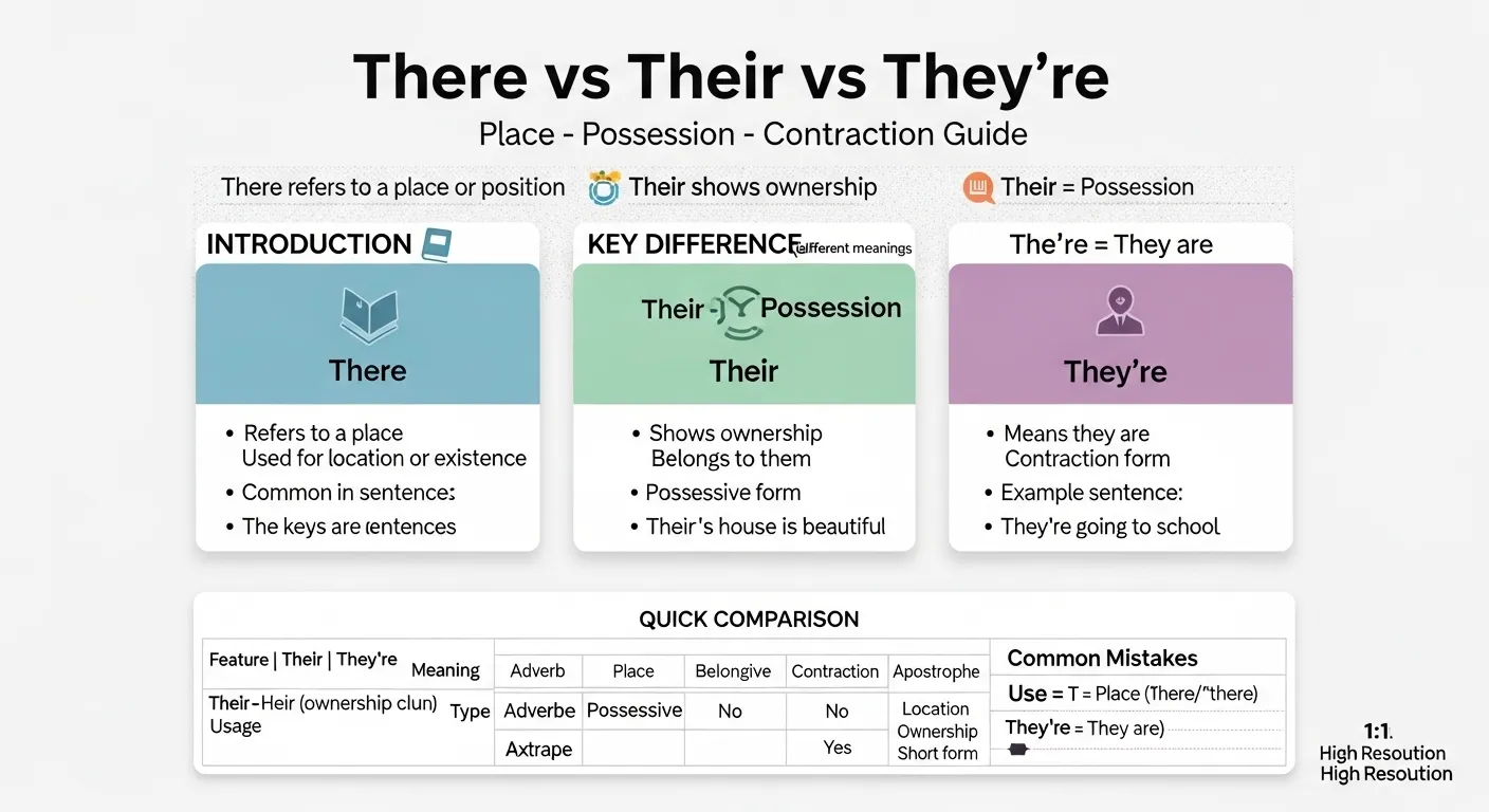 difference between there their and they’re