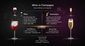 difference between wine and champagne
