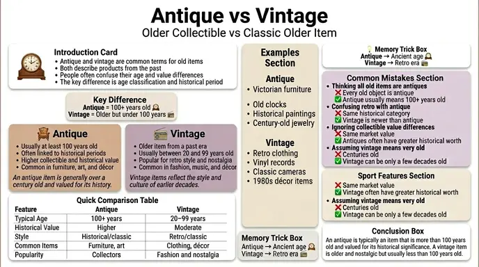 difference between antique and vintage