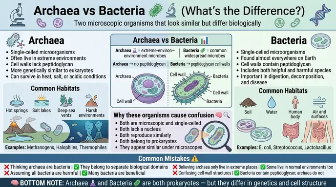 difference between archaea and bacteria