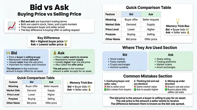 difference between bid and ask