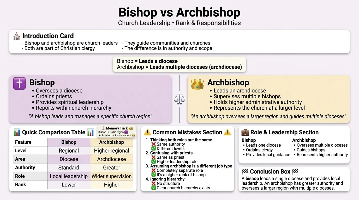 difference between bishop and archbishop