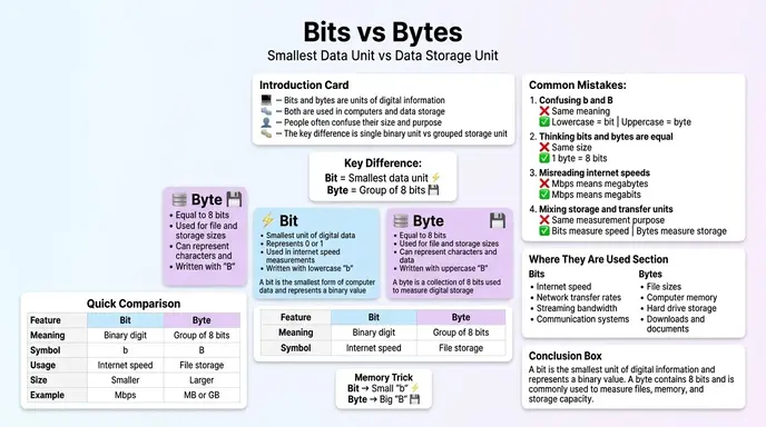 difference between bits and bytes