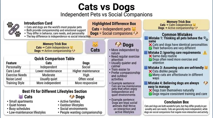 difference between cats and dogs