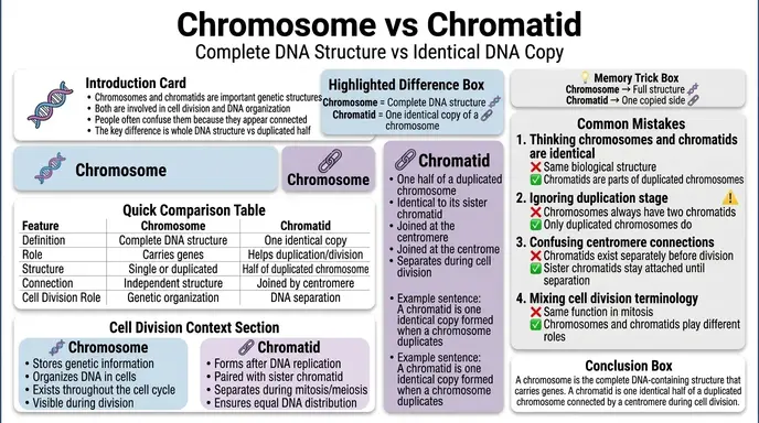 difference between chromosome and chromatid