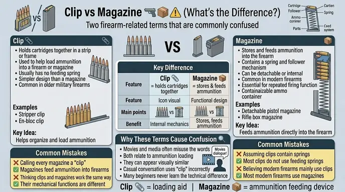 difference between clip and magazine