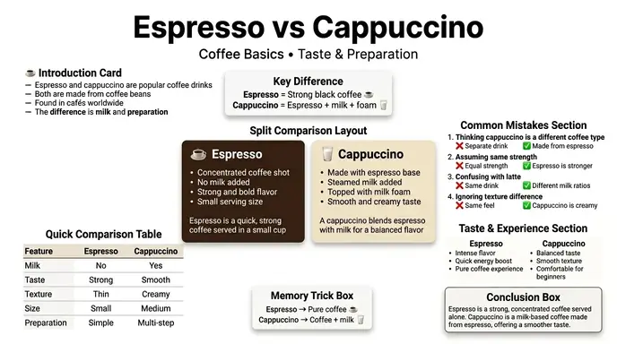 difference between espresso and cappuccino