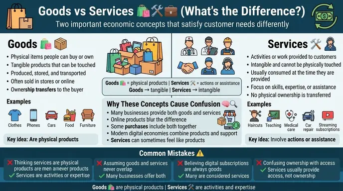 difference between goods and services