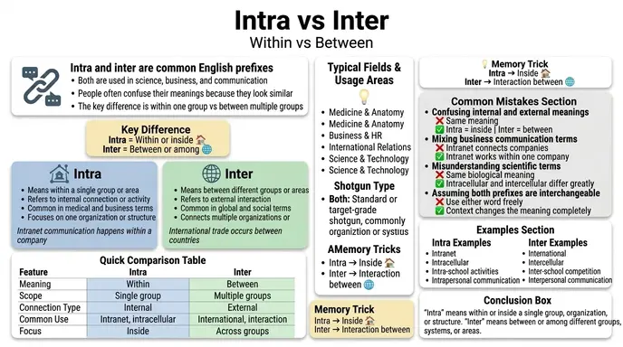 difference between intra and inter