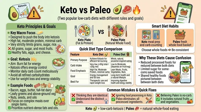 difference between keto and paleo