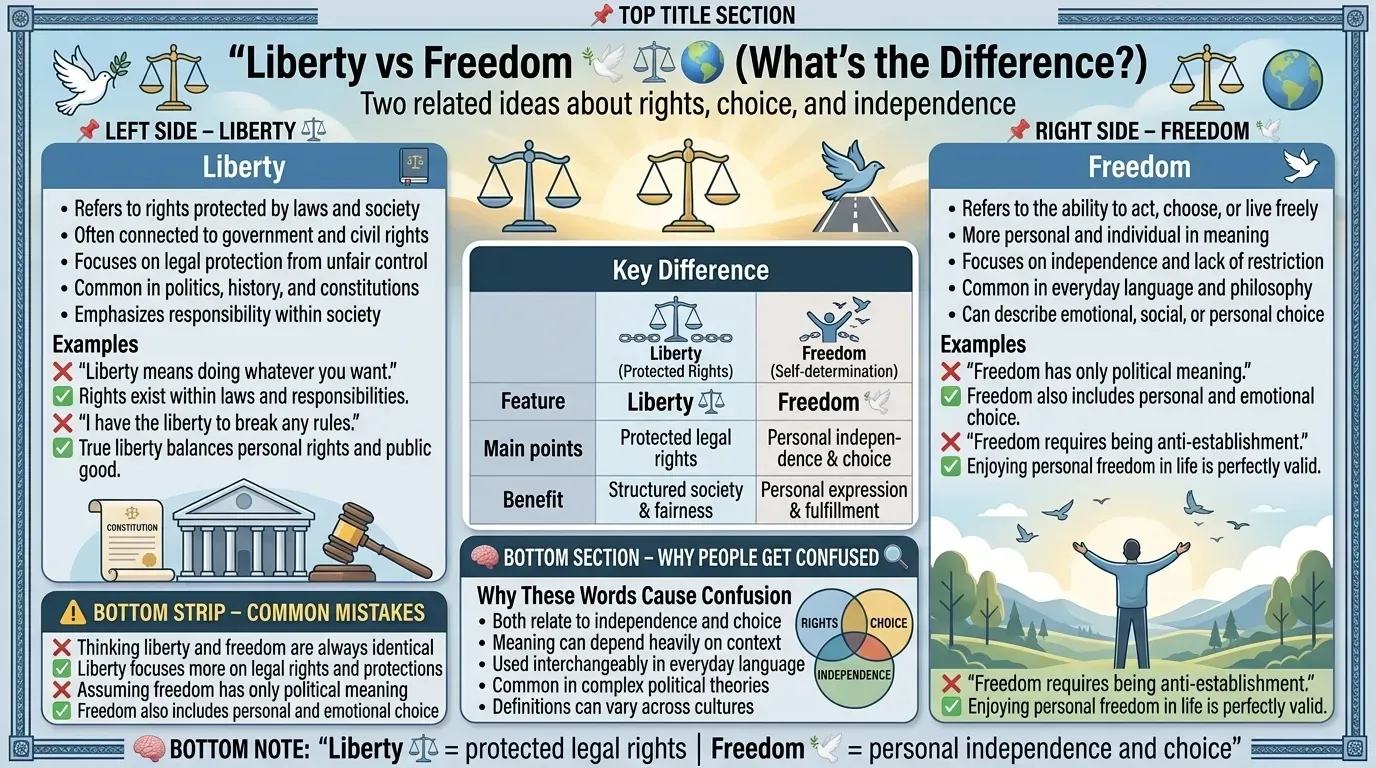 difference between liberty and freedom