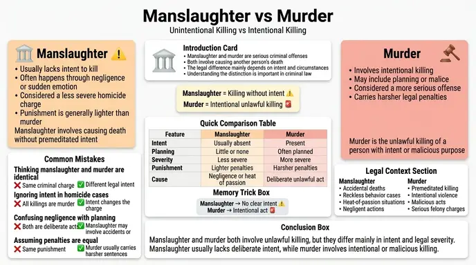 difference between manslaughter and murders