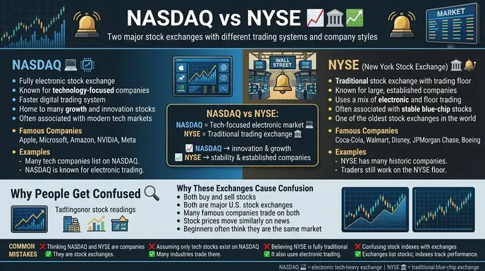 difference between nasdaq and nyse
