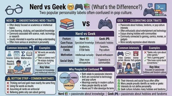 difference between nerd and geek