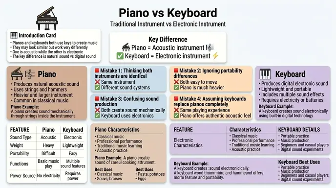 difference between piano and keyboard