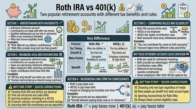 difference between roth and 401k