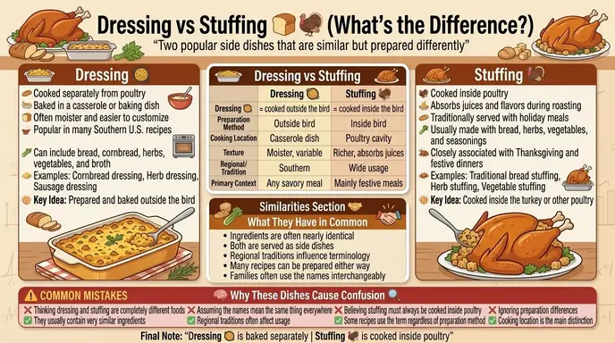 difference between dressing and stuffing