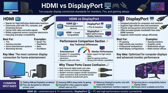 difference between hdmi and displayport