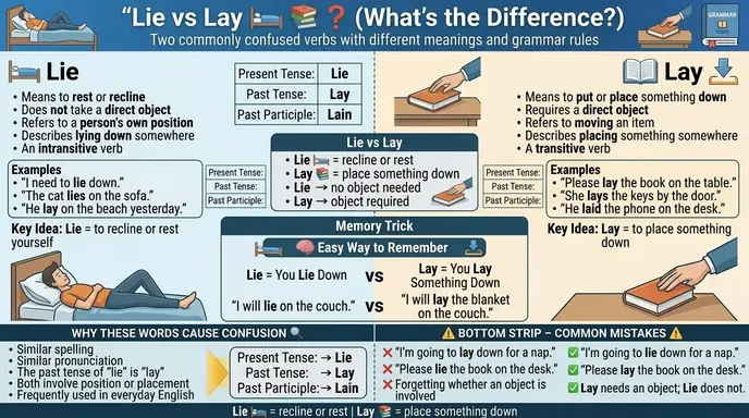 difference between lie vs lay